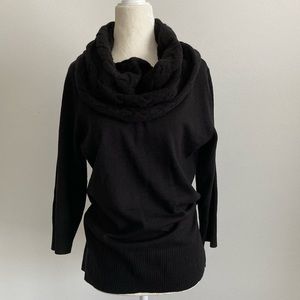 New York & Company Cable Knit Cowl Neck Swester
